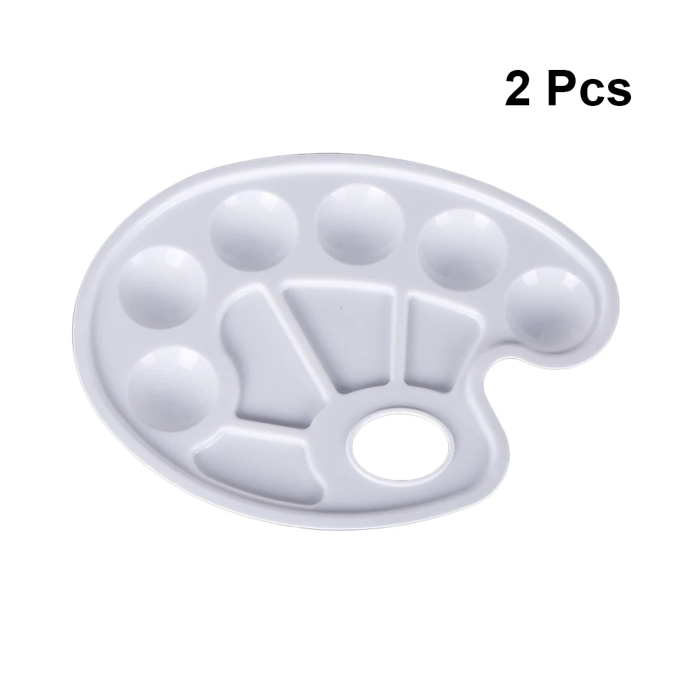 

2 pcs HighQuality Kids Plastic Palette Durable NonToxic UniqueShape Lightweight EasytoWash PaintingDIY Art Supplies
