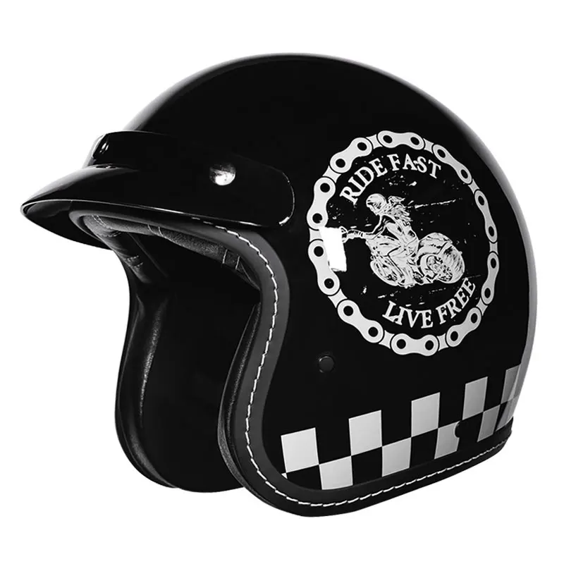 

Open Face Motorcycle Helmet for Moped Scooter Cafe Racer DOT Approved Retro Vintage Jet Helmet Classic 3/4 Half Helmet Men Women