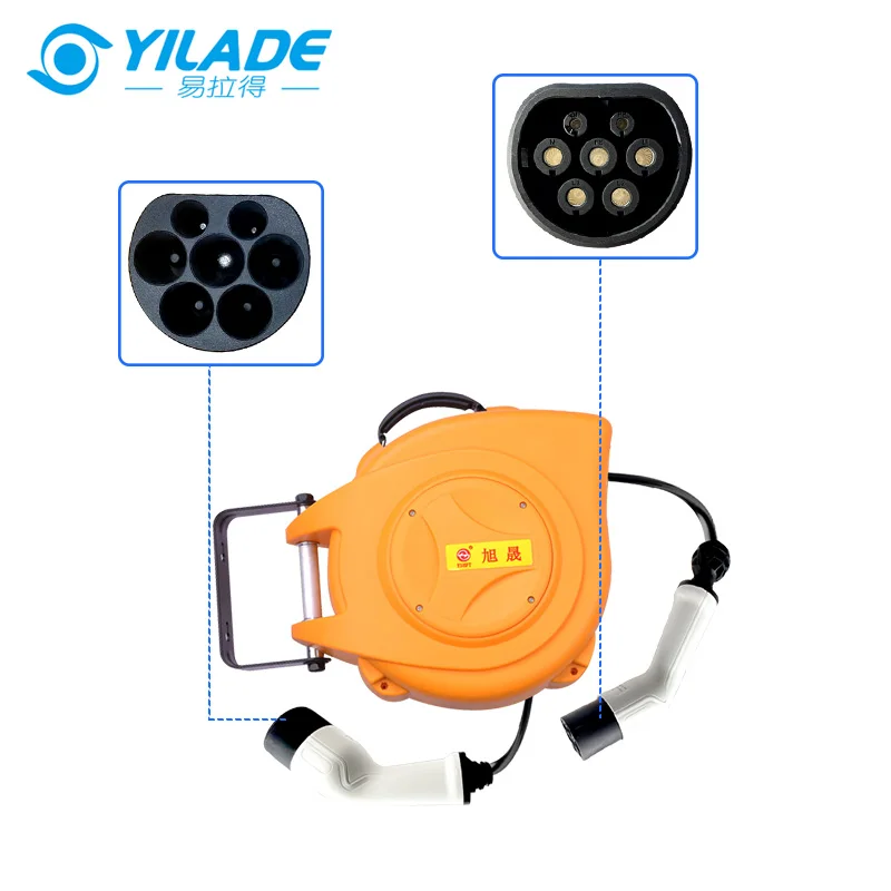 Retractable Charging Cable 250V To 480V Type 2 To Type 2 EV Charging Cable Reel for Electric Cars