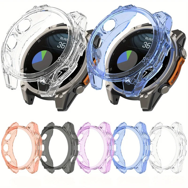 Protective TPU Half-Pack Case For Garmin Fenix 8 43/47/51mm Scratch-Resistant Lightweight Slim Cover Shockproof Dustproof