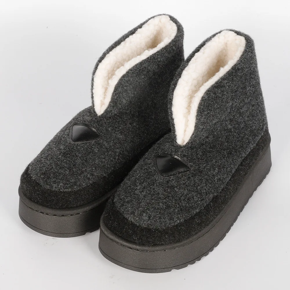 Women's Cashmere Knit House Slipper Booties Cotton Quilted Warm Indoor Ankle Boots Slippers