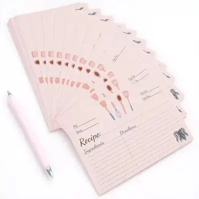 

50pcs Recipe Cards Compact Household Recipe Sheet Daily Use Cooking Note Cards Kitchen Supplies Paper For Food Notes