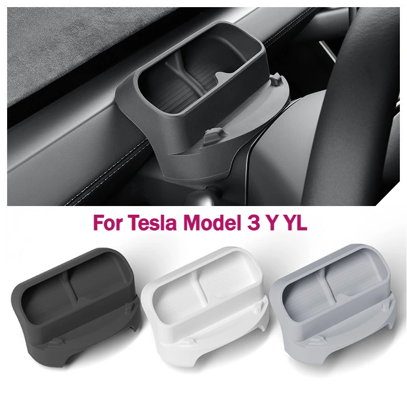 For Tesla Model 3 Y YL Juniper Highland 2020-2026 Steering Wheel Silicone Storage Box Sunglasses Case Phone Holder Interior