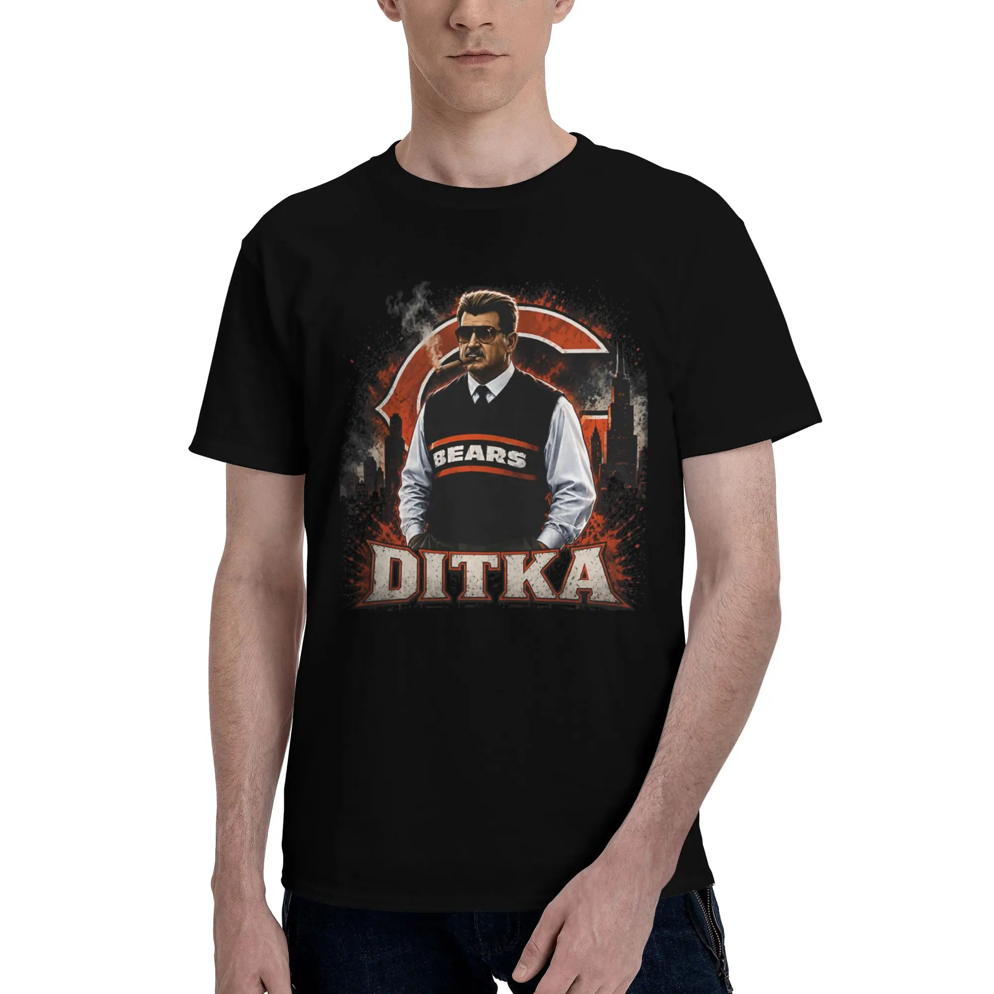 Mens Womens RIP Mike Ditka  Shirt Pure Cotton Graphic Printed T-Shirt  Clothing Outfits