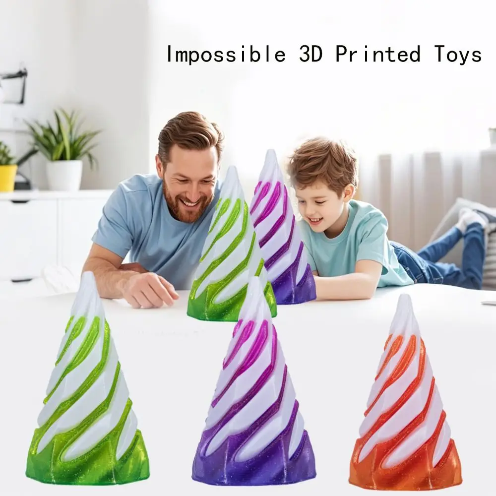 Puzzle Spiral Cylinder Impossible 3D Printed Toys Mini Fun Mini Fun Desktop Toy Spiral Bouncing Ball Impossible Cone Fidget Toy