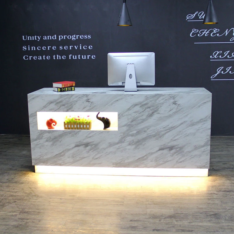 custom.Kainice Odm Marble Restaurant Cashier Counter Front Desk Reception Salon Reception Desks Shop Counter Supermarket