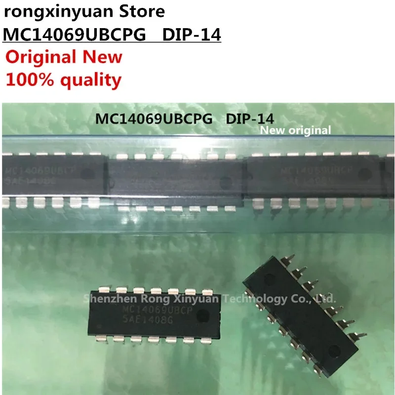 5Pcs/lot  MC14069UBCPG MC14069UBCP MC14069UB  MC14069 DIP-14  Hex Inverter 100% New original