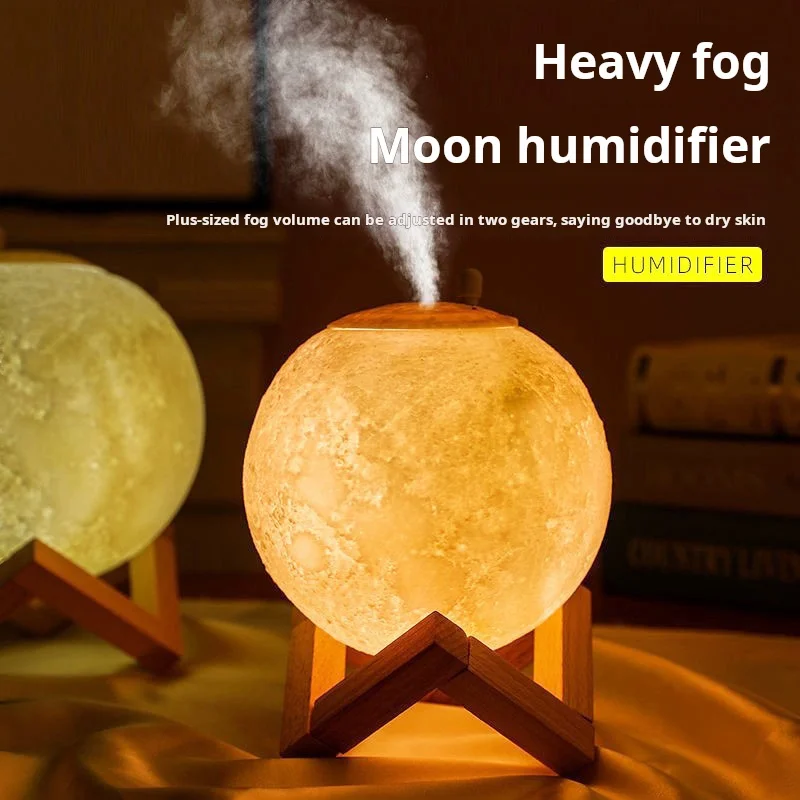 New Moon Humidifier Multifunctional Nightlight Bedroom Office Air Purification Desktop Aromatreatment Machine Gift Nightlight