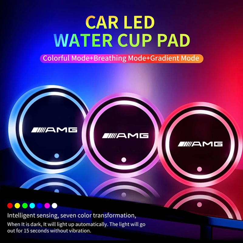 Led Car Cup USB Charging Luminous Coaster For Mercedes Benz AMG W177 W176 X166 X167 C257 C218 X253 C118 C117 H247 Auto Accessory