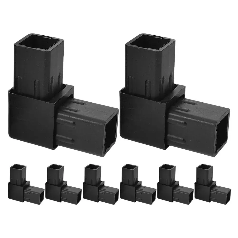 8Pcs Aesthetic Plastic Tubing Connector 2 Way 90 Degree L Joint for Ac Frame Construction Fence Rails Square Tube PVC Fittings