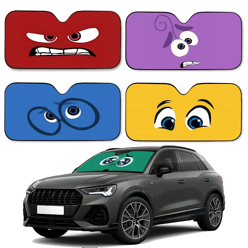Cute I-inside Out Stylish And Trendy Windshield Sunshade, Car Windshield Cover, Car Sunshade Curtain, Car Sun Protection Cover