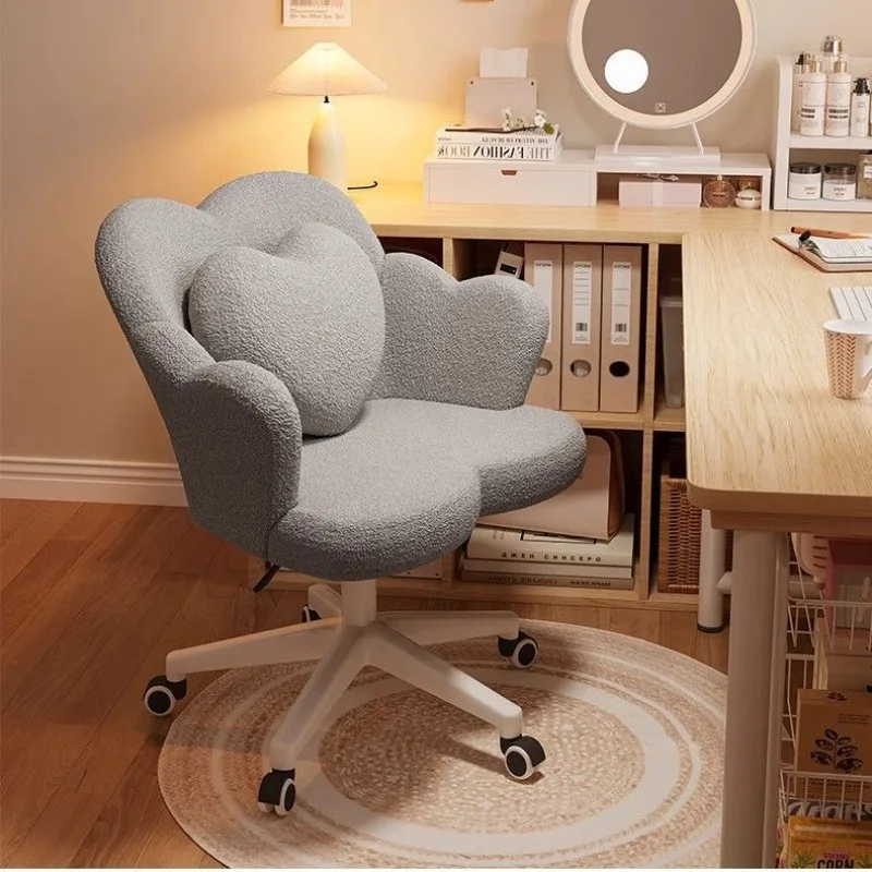 Makeup Chair High-density Sponge Chair Girl Cute Computer Chair Bedroom Dormitory Comfortable Rotating Lifting Backrest Stool