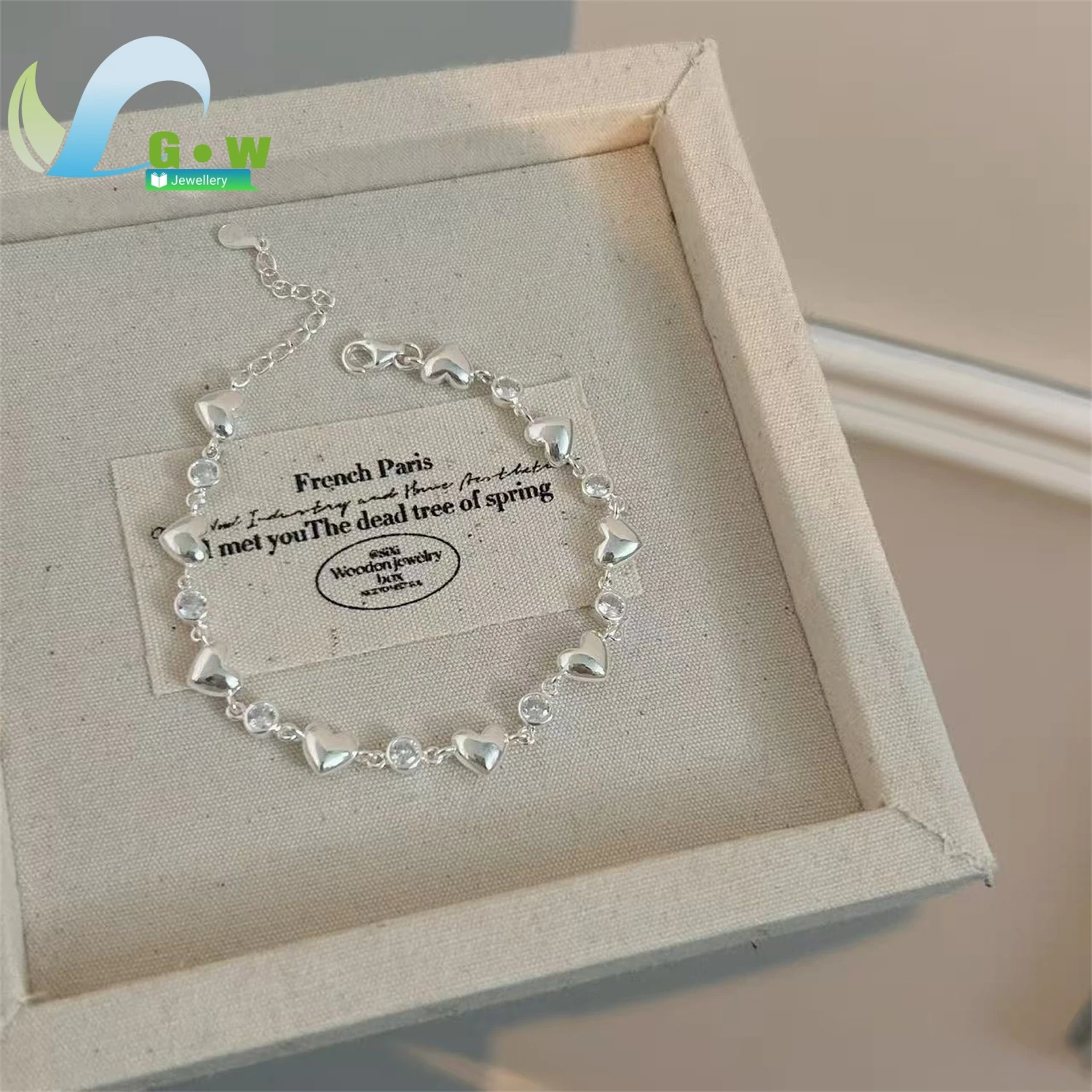 Heart Bracelet Women Minimalist Vintage Elegant Delicate Wristband Jewelry Daily Wear Charm Gift For Her Girlfriend Wife