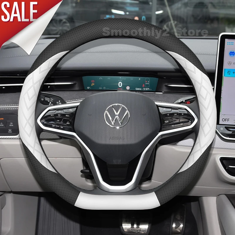 

Leather Car Steering Wheel Cover For Volkswagen ID.7 ID7 2025 2023 2024 wear-resistant Auto interior Volkswagen ID.7 Accessories