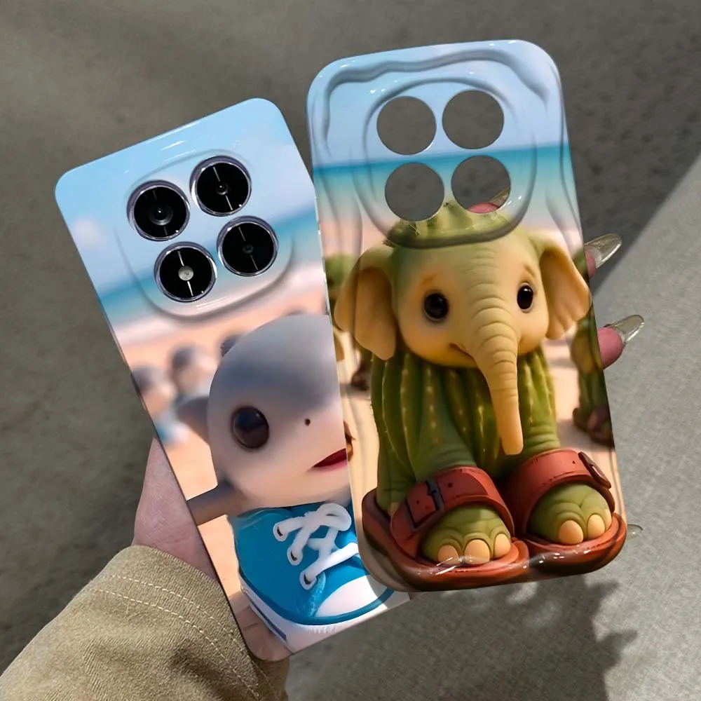 

Cute Elephant Dolphin For Redmi 9i 10 10C 14C 13C 9A 11A 12C A1 A2 A3 A4 K30 K70 Pro Ultra 5G Feilin Wave Oil Shell Cover
