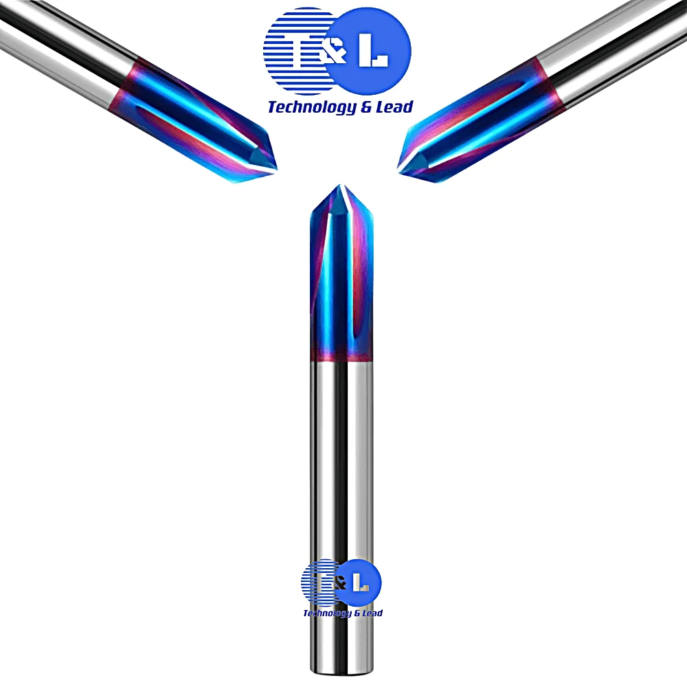 T&L Chamfer Milling Cutter 60 90 120 Degree Carbide Chamfering Mill Deburring Edges V Grove Router Bit 2/3Flutes CNC End Mill