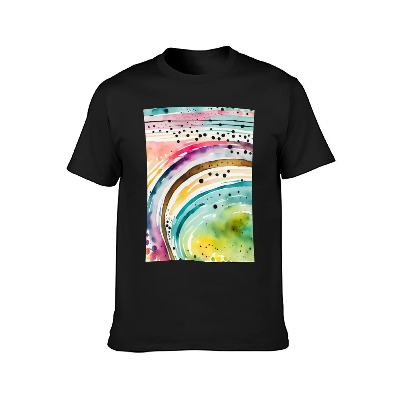 Watercolor Abstract Painting, Modern Contemporary Art, Soft Pastel Vibrant Colors T-Shirt Blouse tops Men's t-shirts