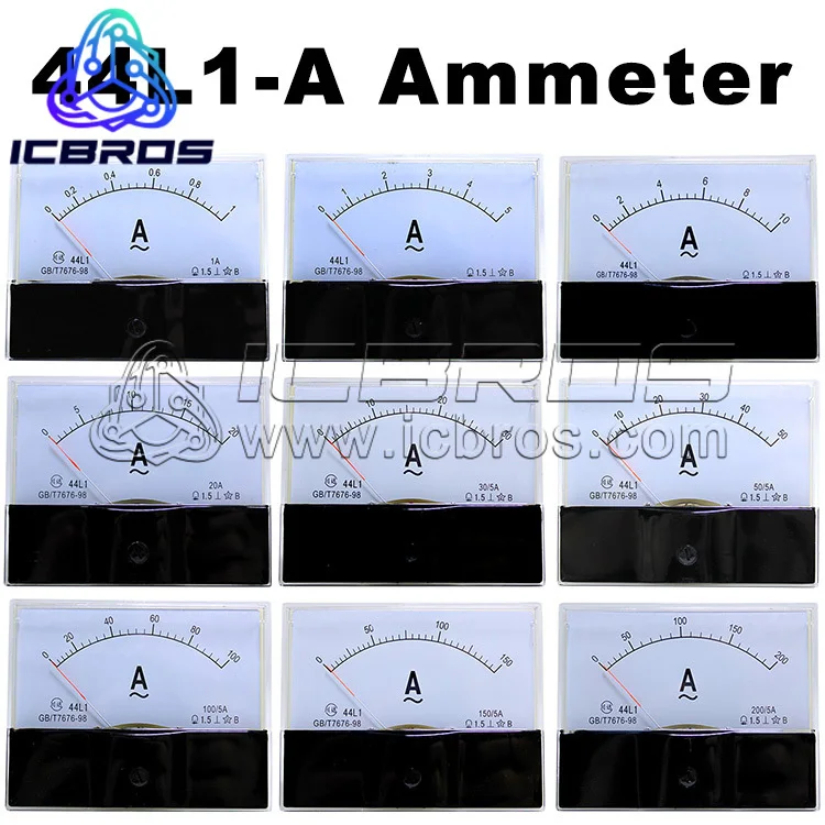 44L1 44L1-A AC Pointer Ammeter 3A 5A 10A 30A 50/5 100A 150A 1A 2A 15A 20A 30A