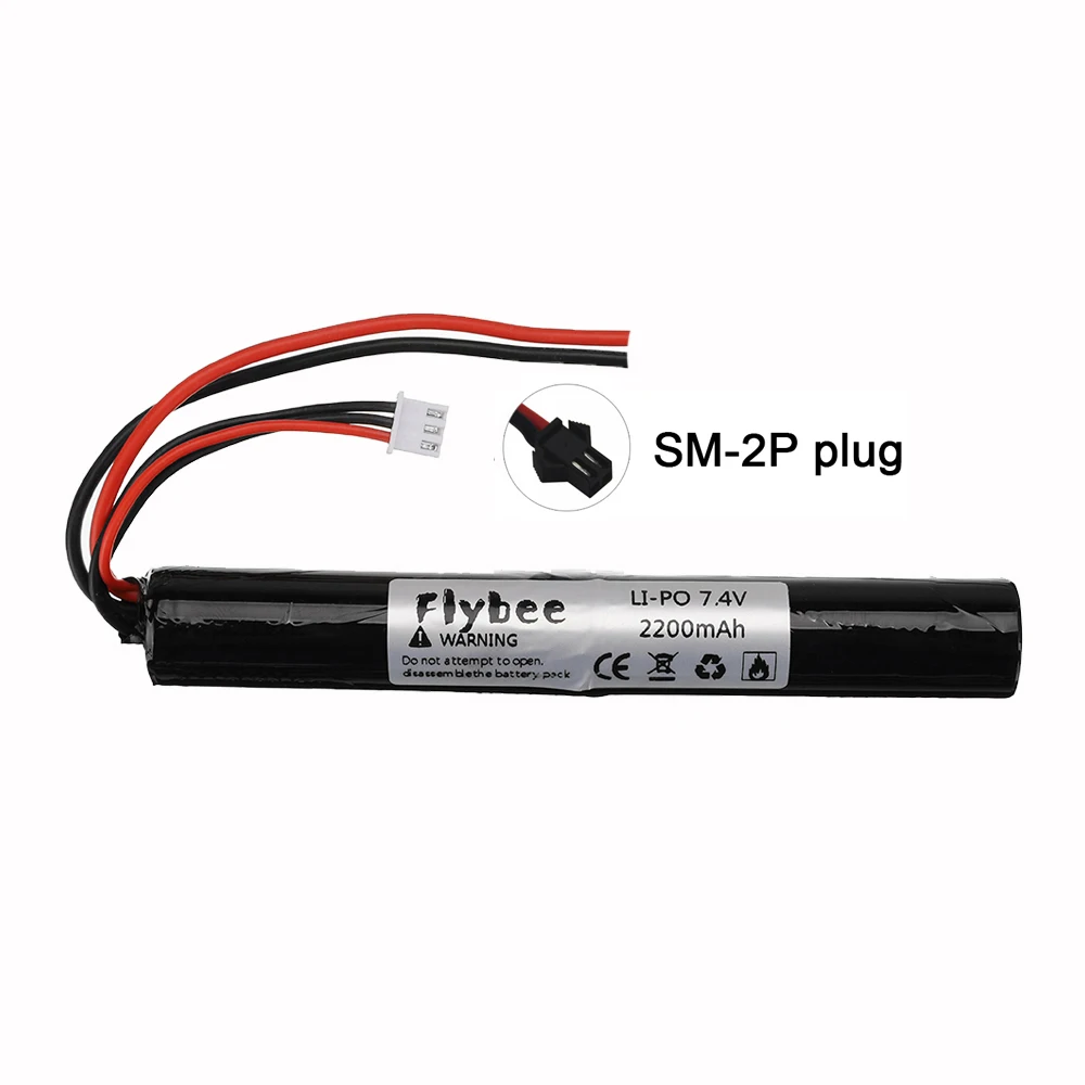 (SM التوصيل) بطارية ليبو 7.4 فولت 2200 مللي أمبير في الساعة لبطارية Airsoft Gun 2S 7.4 فولت 18650 40C AKKU لأجزاء نموذج بندقية ألعاب Airsoft الصغيرة
