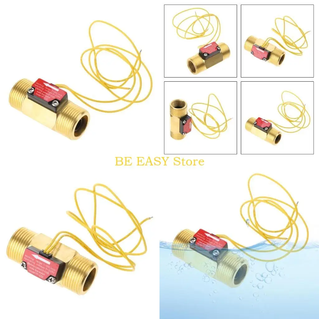 E28F Brass Water Switchs External Threaded Water Liquid Flowmeter