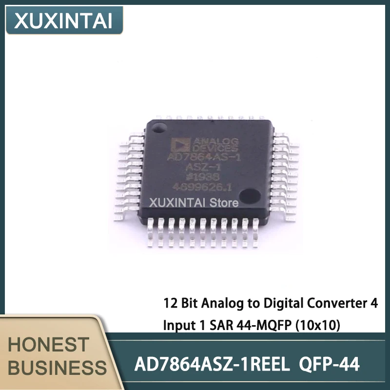 5Pcs/Lot  New Original  AD7864ASZ-1REEL AD7864ASZ 12 Bit Analog to Digital Converter 4 Input 1 SAR 44-MQFP (10x10)