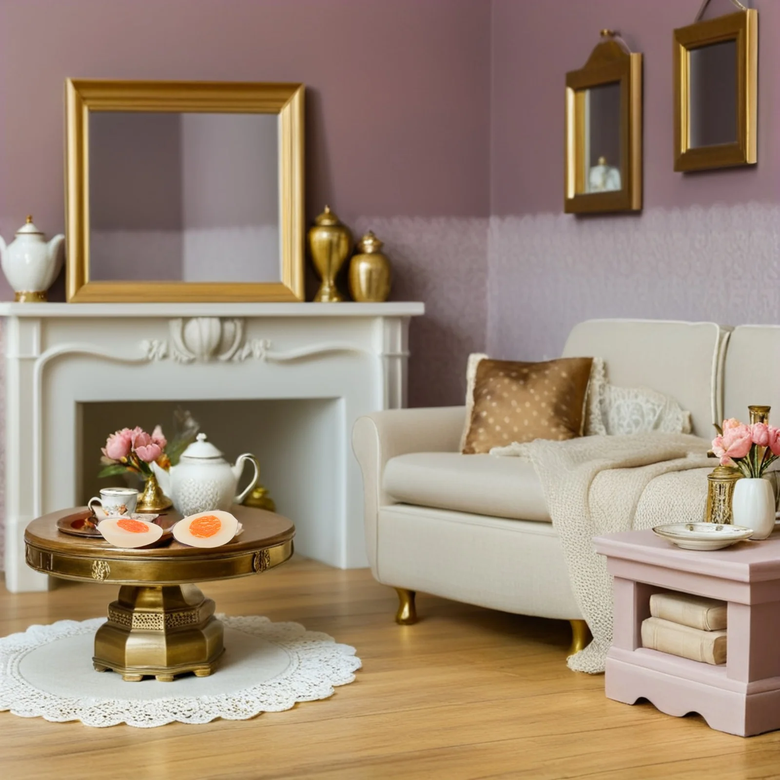 

30Pcs Miniature Faux Boiled Eggs Realistic Halved Design for Pretend Play Kitchen Decorations Miniature Food Display Simulation