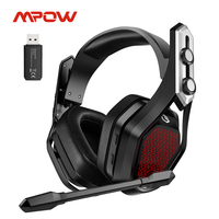 Mpow Iron Pro Wireless Gaming Headset USB/3.5mm Headphone with Noise Canceling Mic 3D Surround 20h Playback for PS5 PS4 PC Gamer