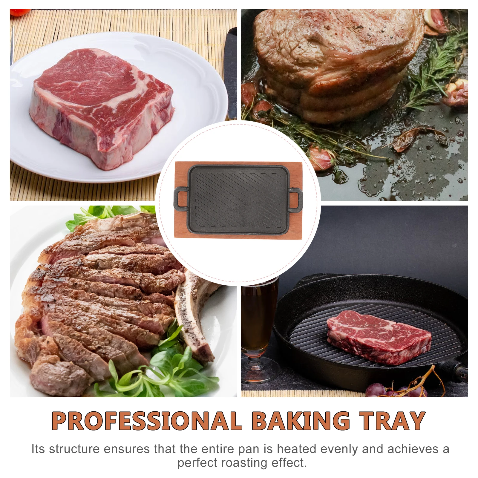 

1Set Korean Thickened Iron Grill Pan Durable Bbq Griddle Stove Top Griddle Outdoor Grill Tray Camping Grilled Pan