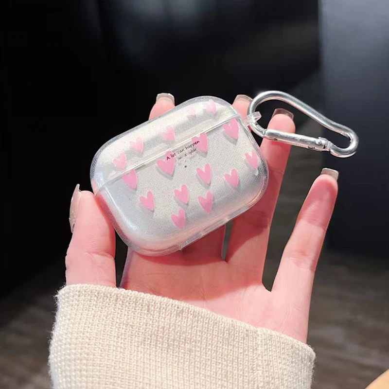 New For AirPods 4 Case Glitter Shiny Cartoon Soft Silicone Cover For AirPods 3 2 Pro 3nd Girls pink Heart Earphone Charging Box image 5