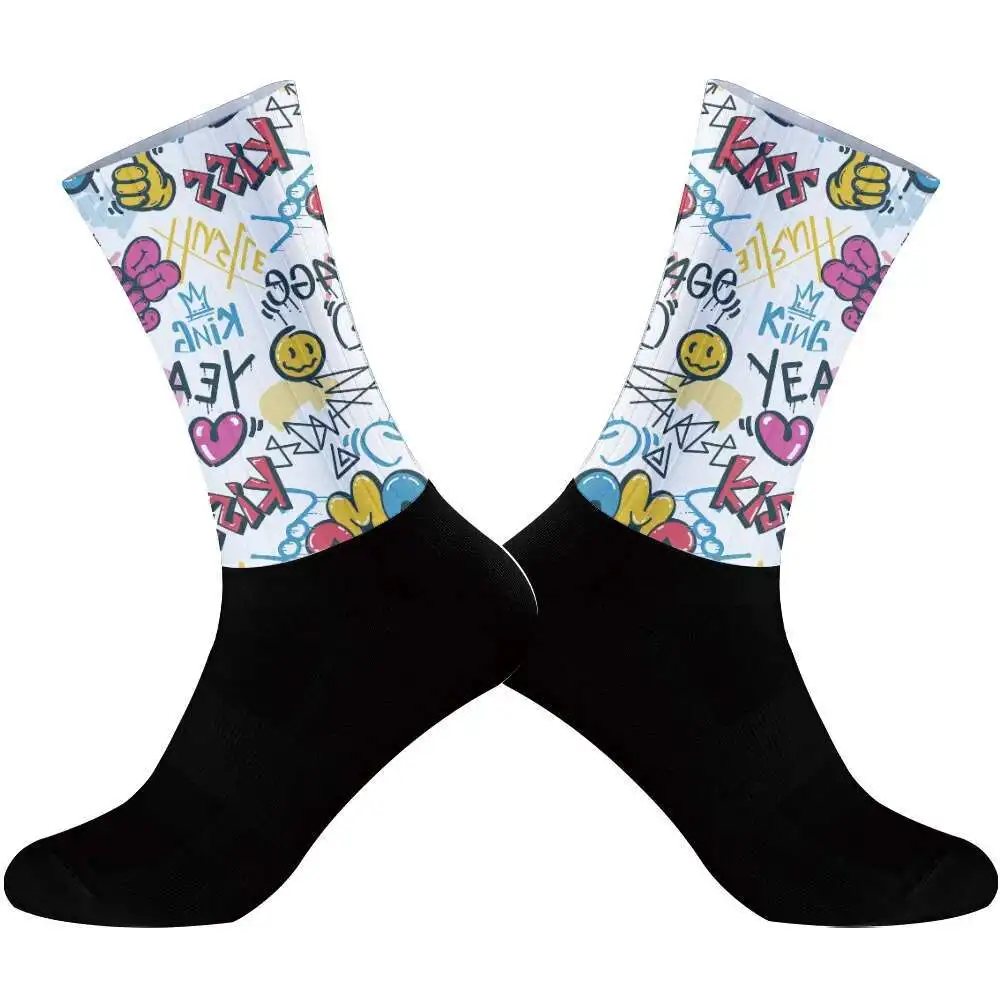 Cycling Sports Aero Socks Silicone Non-slip Pro Bicycle Socks 2024 New Summer Cool cycling  socks image 4