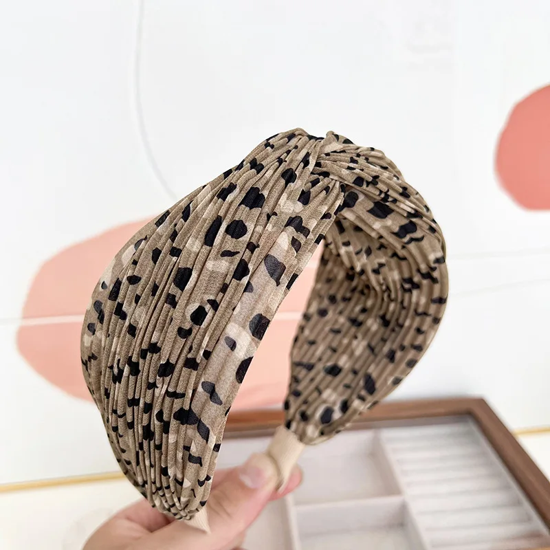 Leopard Pleatted Knot Hairband Headband Adult Hair Accessories Hair Jewley