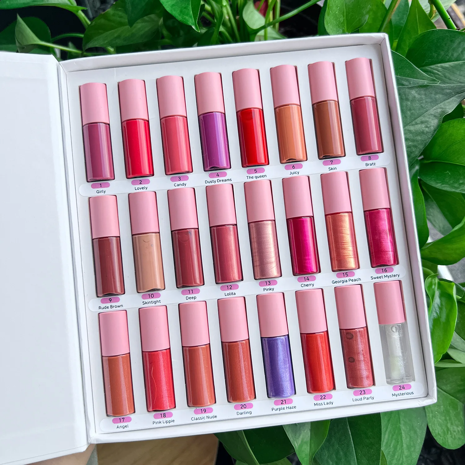 136pcs/set Lipgloss Samples Set Glossy and Matte Lip Gloss Kit Print Your Logo on Gift Box Liquid Lipsticks Wholesale