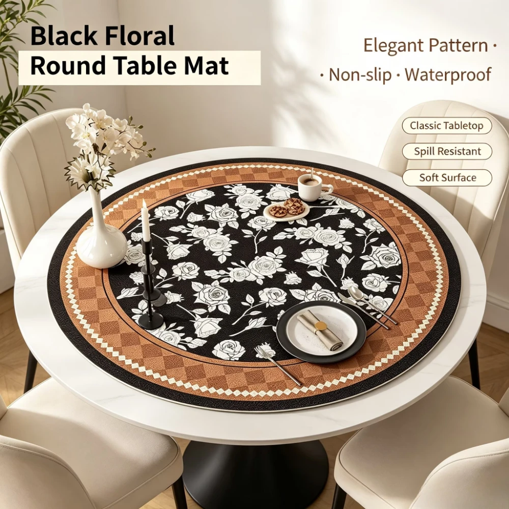 American Style Waterproof Oil-Proof PvcTablecloth Decorative Round Kitchen Dining Party Table Cover Tea Cloth Diameter 50~140cm