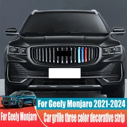 For Geely Monjaro 2021 2022 2023 2024 ABS material grille three color decorative strip