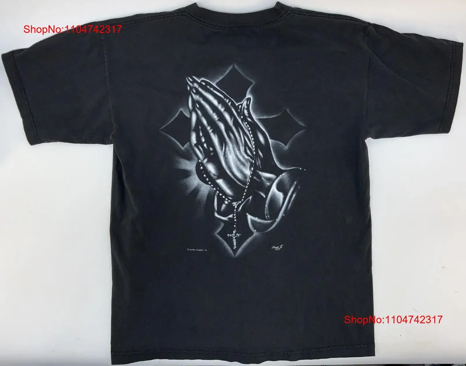 Vintage 1996 Aztlan s XL Jesús Cristo Cruz camiseta orando Chicano EE. UU. vintage lavado ligeramente transpirable Unisex suave