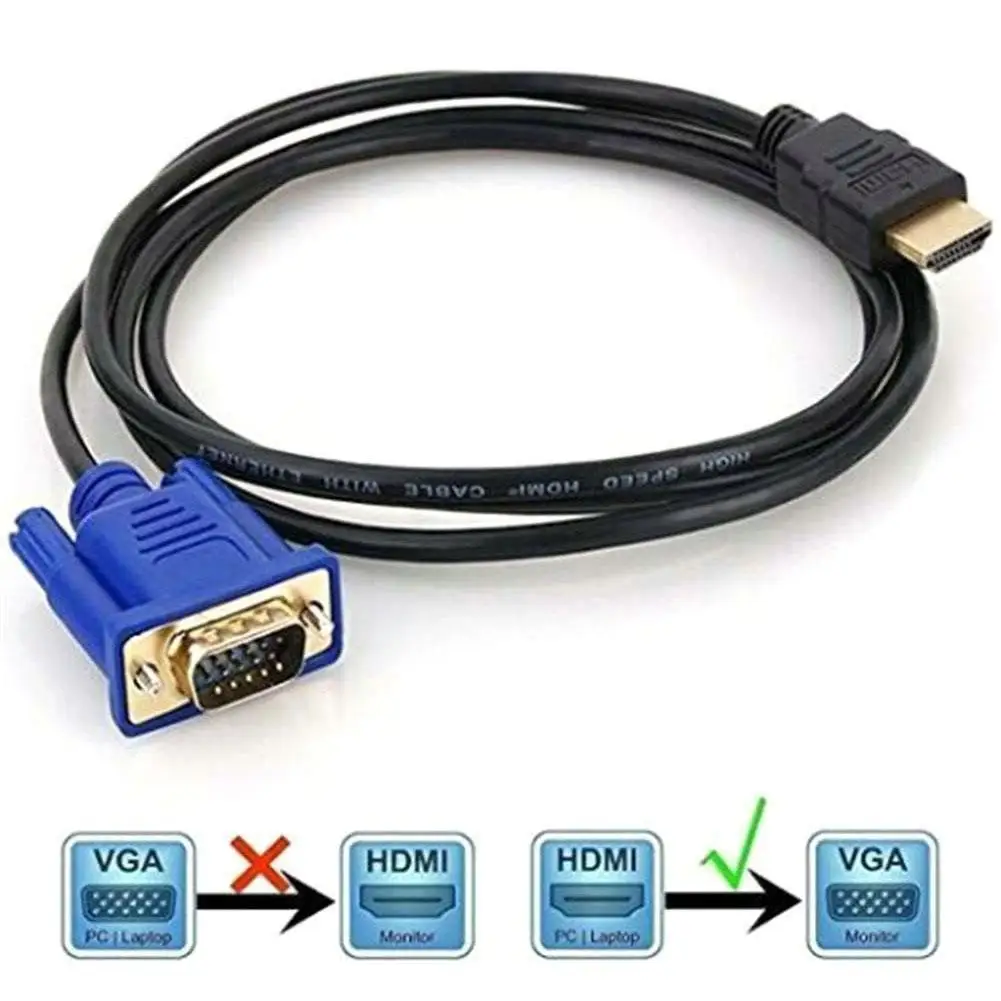 1080P HDMI To VGA Cable Converter With Audio Power Supply HDMI Male To VGA Female Converter Adapter For Tablet Laptop PC TV