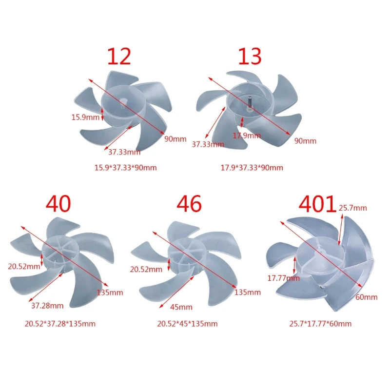 Lâminas ventilador plástico, 5 folhas, substituição lâminas ventilador elétrico, folhas, para uso doméstico,