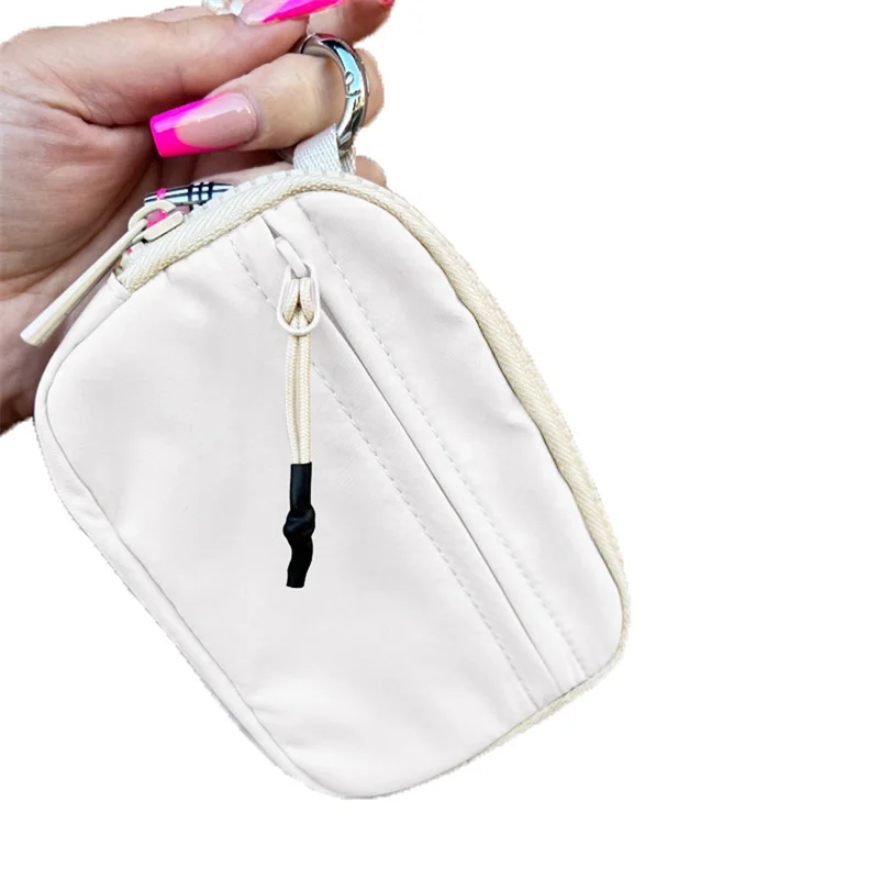 

1PCS Nylon Coin Purse With Keyring For Girls Cute Small Wallet ID Card Holder Business Card Purse Small Wallets ID Card Holder