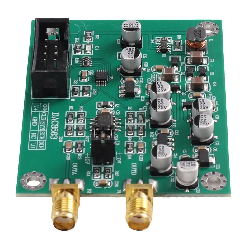 A02F-For DAC Module DAC8563 16-Bit Digital Analog Converter Adjustable Positive Negative Voltage Acquisition Demo Board