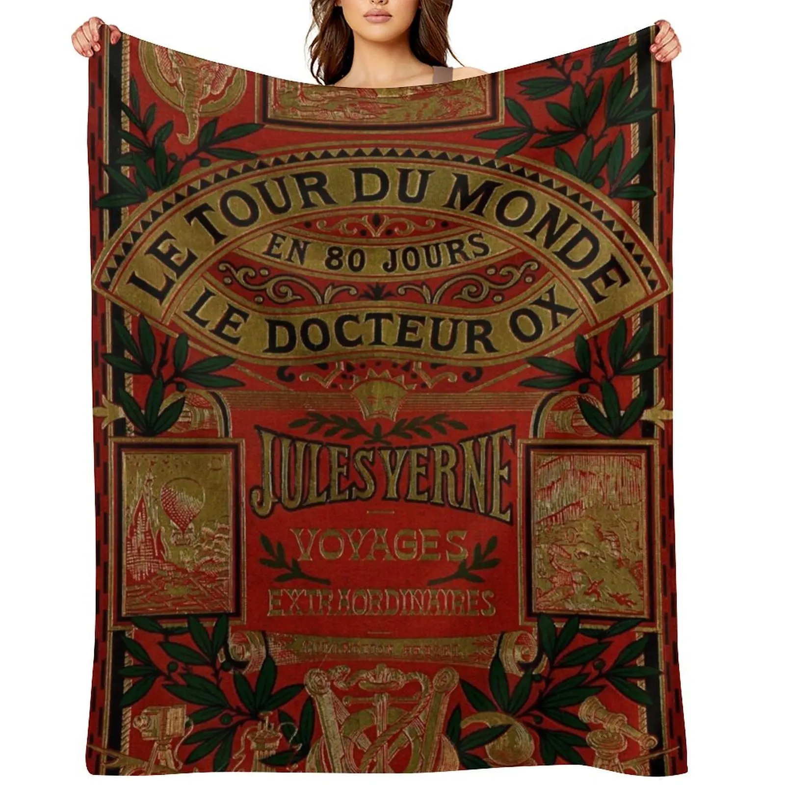 Jules Verne Around The World In Eighty Days Throw Blanket Decorative Beds Quilt Personalized Gift Nap Blankets