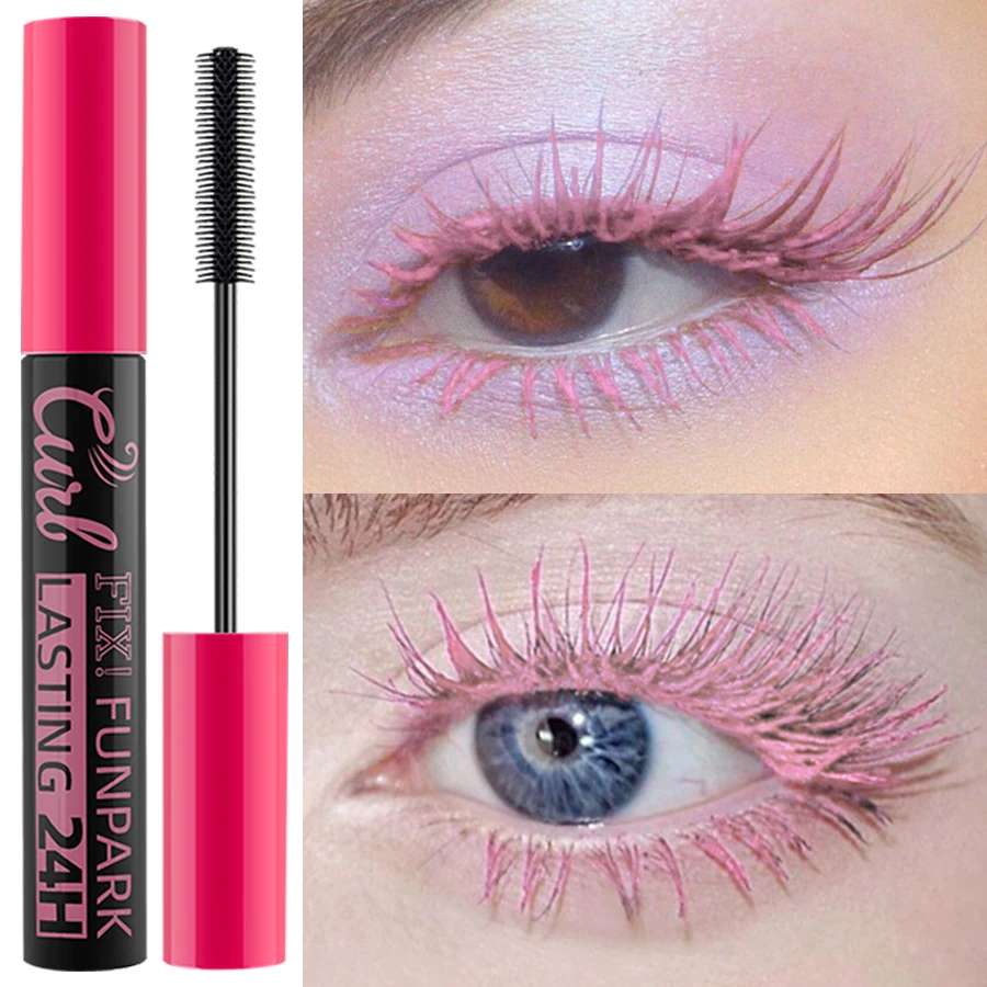 9 สี Curling มาสคาร่ากันน้ําแห้งเร็ว Eyelashes Extension Multicolor Lashes แต่งหน้ายาวนานสีขาวสีฟ้าสีม่วงสีแดง Masca