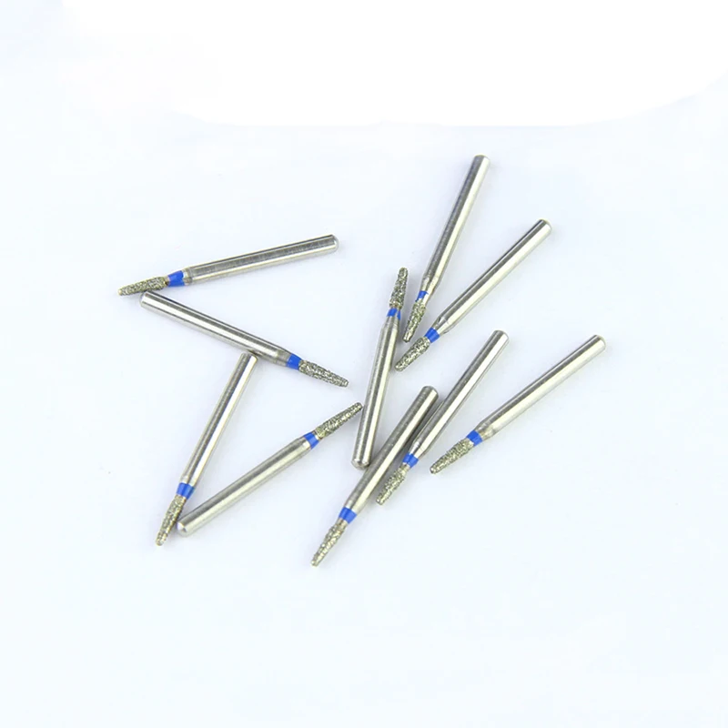 

10pcs/Set Dental Drills Round End Cylinder TF-42 Diamond Burs Dental Blue Medium Supplies for Dentists Dentistry Grinding Tools