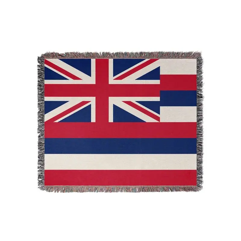 Aertemisi Hawaii United States of America Jacquard Fringed Woven Throw Blanket