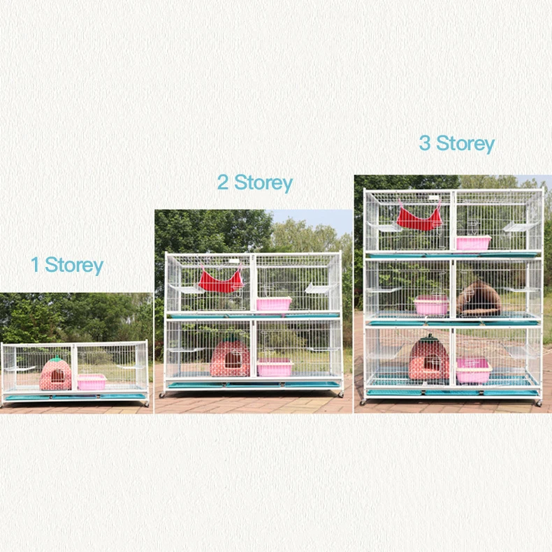 Varnish Steel Wire Cage Multi Storey Dog Cat Cage Square Tube Pet Breeding Cage Pet Shop
