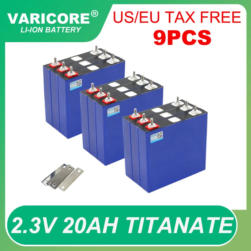 

9pcs 2.3V 20Ah lithium Titanate battery LTO 10C discharge 20000 Cycle DIY 12V 24V low temperature resistant batteries Tax Free