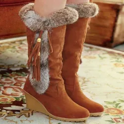 Wedge Boots Australia Women's Shoes Platform Plush Winter Footwear Booties Ladies Sexy Thigh High Heels High Sexy