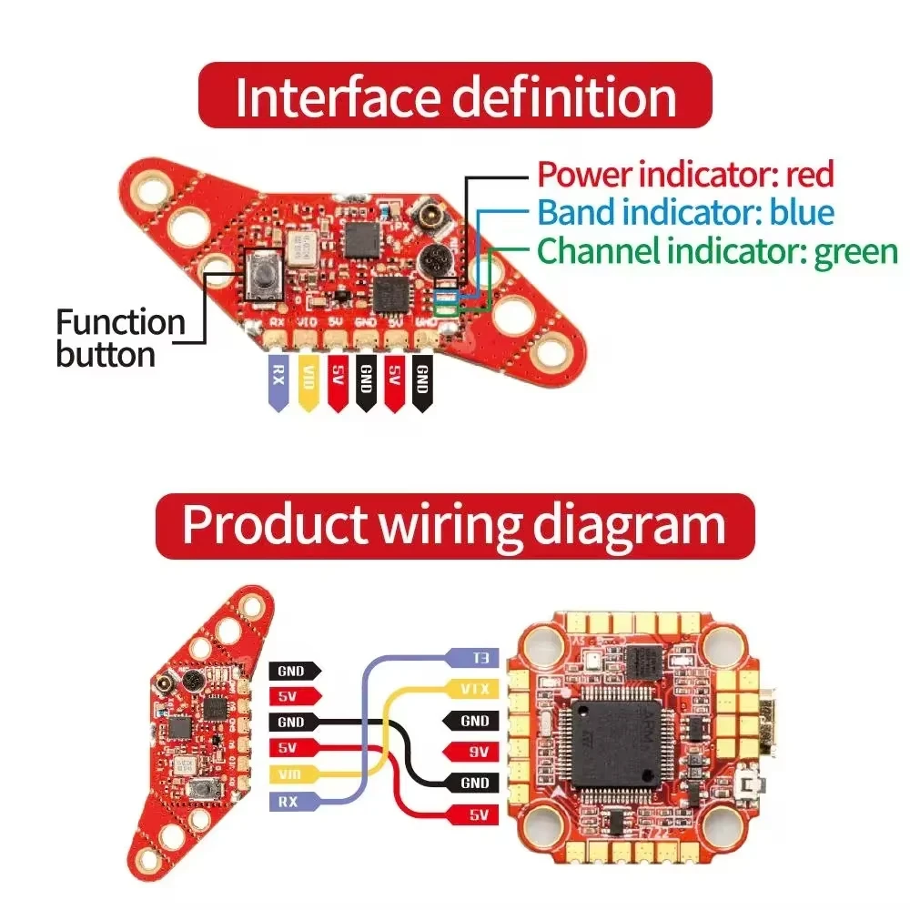 HGLRC 제우스 나노 VTX 350mW FPV 5.8G 2.4g 40CH 내장 마이크, RC FPV 송신기 VTX 멀티콥터용 16mm 20/25mm 홀