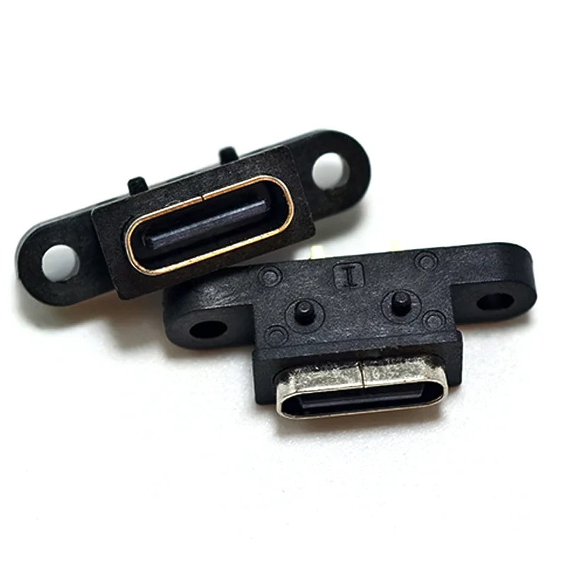 1Pcs Micro USB 5pin / USB 2.0 A /Type C 3.1 USB C Waterproof Female Connector With Screw Hole For DIY Fast Charger Cable