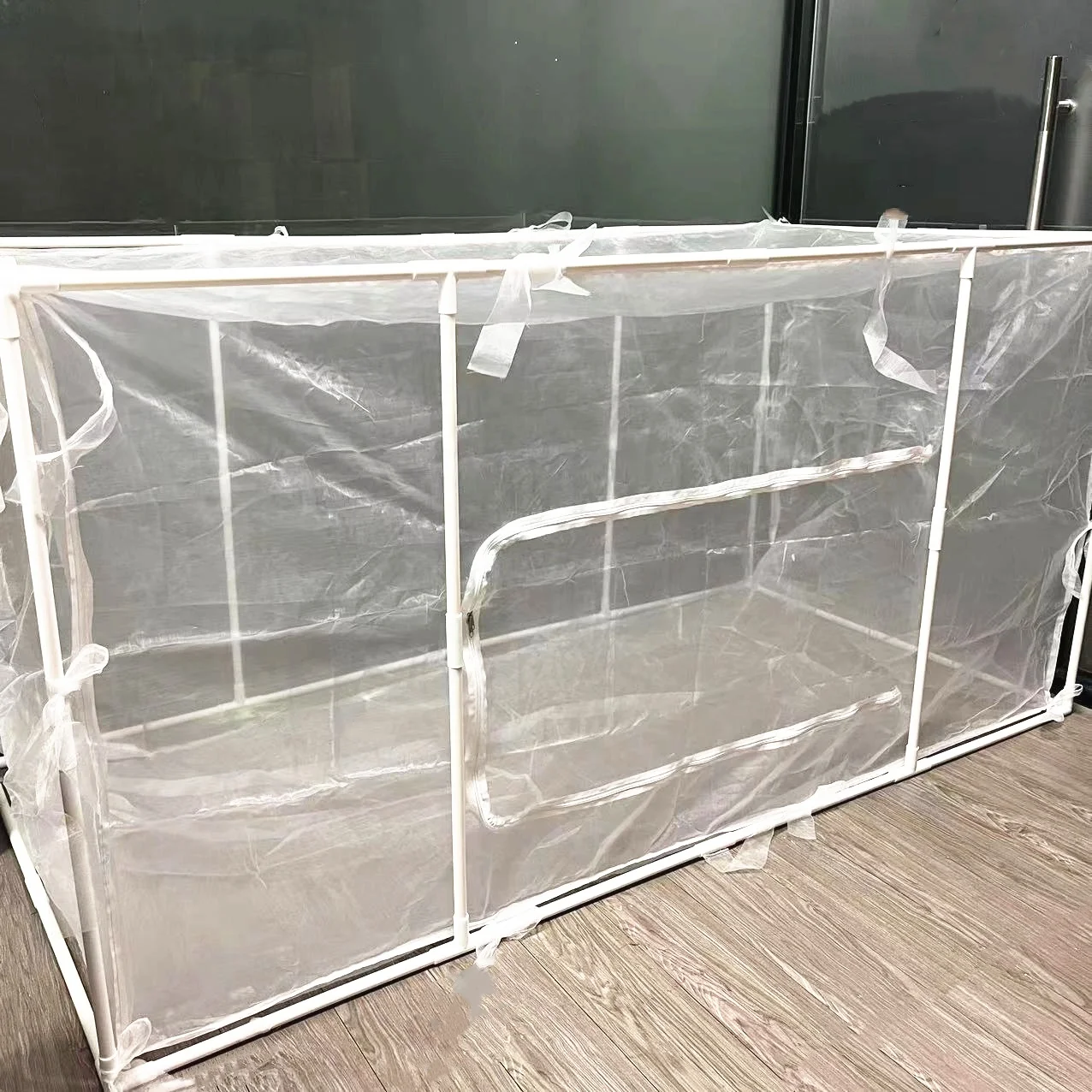 

2x1x1 Meters Easy Build-up PVC Frame for Black Soldier Flies Breeding Net Mesh Cages