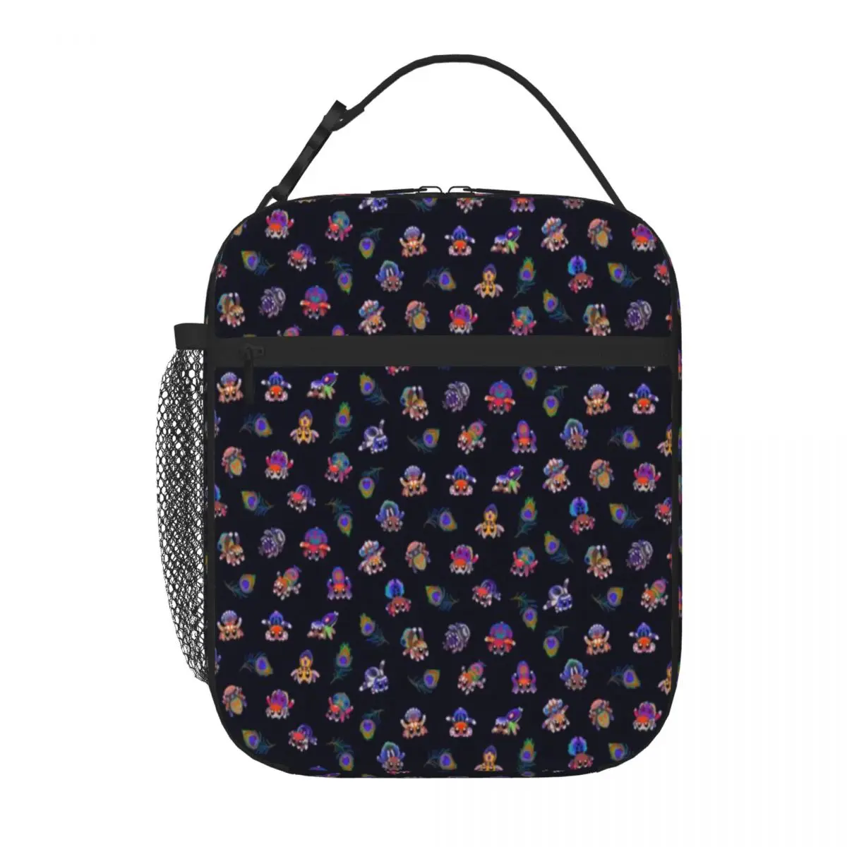 Hot Sale Peacock Spider Handheld Large Lunch Bag Office Outdoor Lunch Bento Bag
